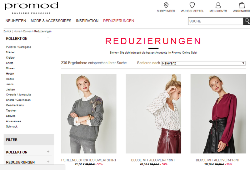 Сайт одежд отзывы. Сайты одежды. Немецкий интернет магазин одежды. Немецкие сайты одежды. Промод одежда.