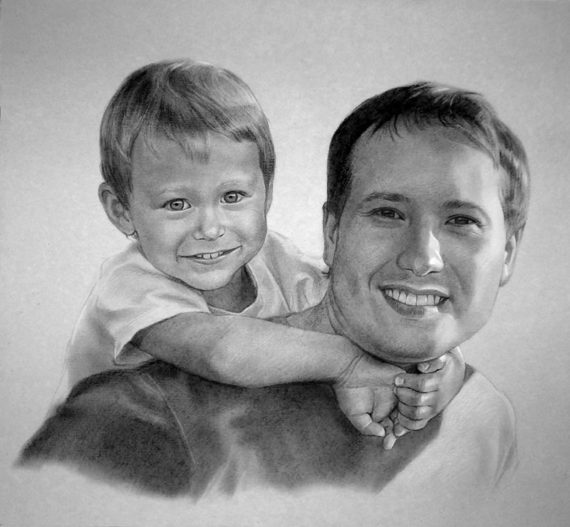 Семейное фото рисунок карандашом